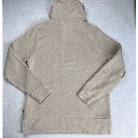 Levi’s Hooded Sweatshirt men’s size Large beige American Flag Logo graphic - Picture 2 of 8